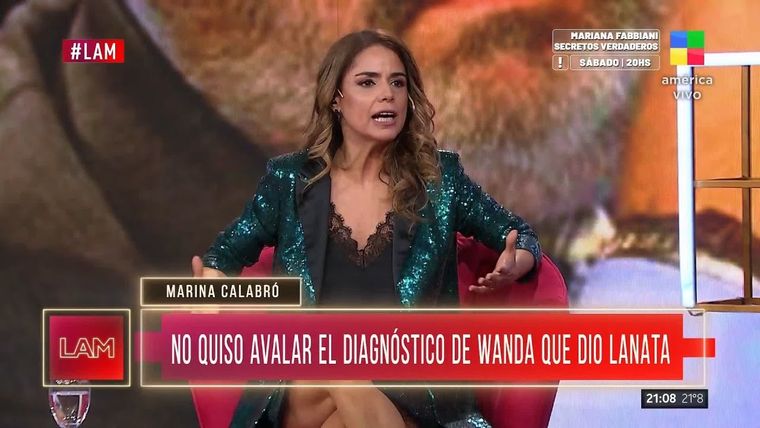Marina Calabró habló sobre su cruce con Jorge Lanata Foto: Captura TV