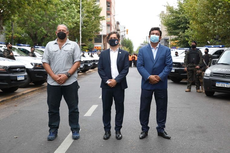 Sergio Berni, Axel Kicillof y Espinoza, el intendente de La Matanza Foto: Prensa La Matanza
