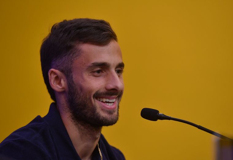 Marcelo Saracchi, en su presentación en Boca. Foto: Télam