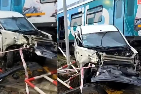 El Tren Sarmiento chocó contra una camioneta. El Tren Sarmiento chocó contra una camioneta.