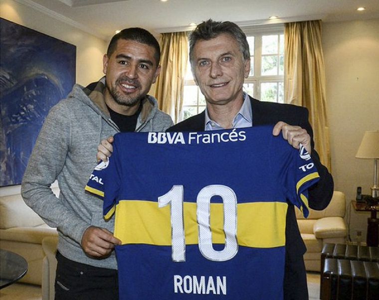 Riquelme y Macri, cuando la relación era fluida.