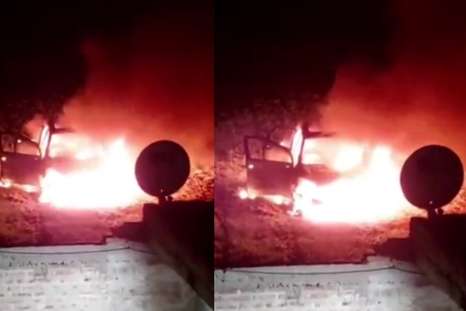 Las cámaras de seguridad de Florencio Varela registraron el momento en el que prendieron fuego la camioneta en la que habían trasladado a las jóvenes asesinadas. Las cámaras de seguridad de Florencio Varela registraron el momento en el que prendieron fuego la camioneta en la que habían trasladado a las jóvenes asesinadas.