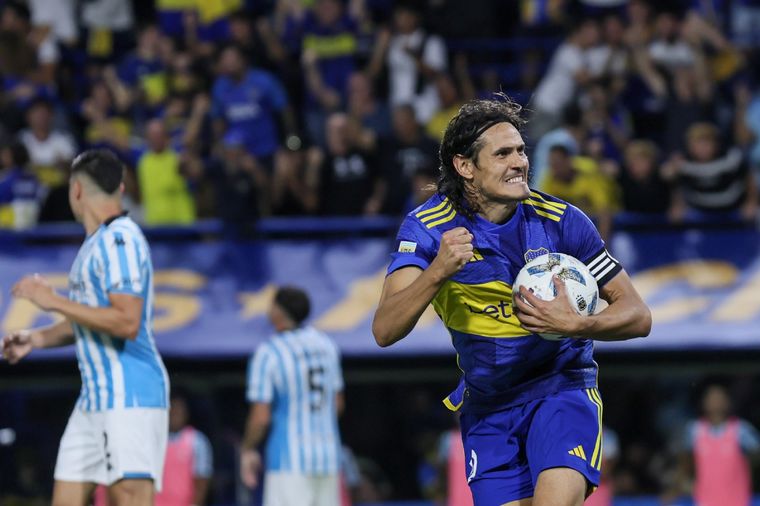 Cavani anotó el tercero para Boca. Foto: Foto Baires