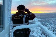 Un guardia finlandés vigila la frontera con Rusia. Foto: Guard.