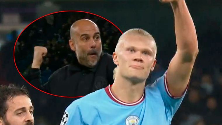 Para frotarse las manos: Guardiola, rendido ante Haaland.