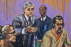 Un boceto de Nicolás Maduro y Cilia Flores durante la segunda audiencia preliminar de su caso en EE.UU. Un boceto de Nicolás Maduro y Cilia Flores durante la segunda audiencia preliminar de su caso en EE.UU.