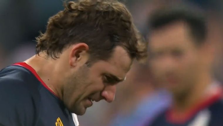 Nicolás Sánchez y la desazón por su penal fallado. Foto: Captura