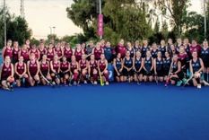 Los seleccionados de mamis hockey fueron presentados en el estadio de Godoy Cruz.&nbsp;