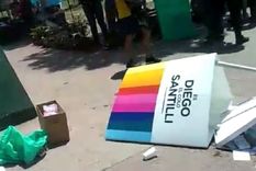 El estand de Juntos por el Cambio fue destrozado