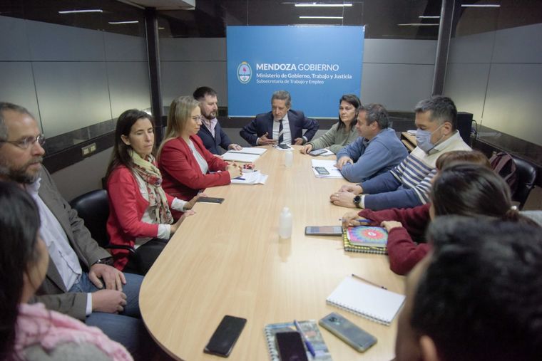 La reunión paritaria de este jueves Foto: Prensa Gobierno de Mendoza