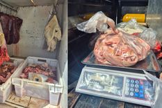 Los productos de carne secuestrados por la Policía Rural en Lavalle. Los productos de carne secuestrados por la Policía Rural en Lavalle.