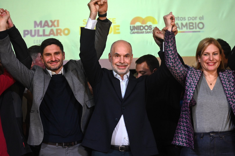 Efecto Pullaro. Larreta viajó a Santa Fe a festejar el triunfo en la interna. Foto: Prensa Larreta