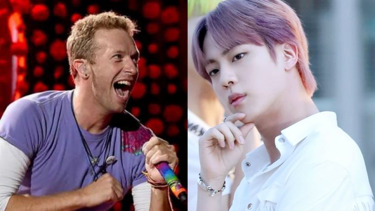 Chris Martin y Jin juntos en una nueva colaboración La invitación que no pudo ser rechazada. Foto: Fuente: Imagen / Getty Images // Fuente: Imagen / Big Hit Music