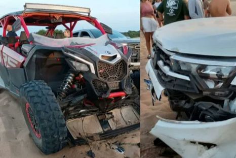 El nene viajaba en el UTV junto a sus padres, cuando chocaron contra una camioneta. El nene viajaba en el UTV junto a sus padres, cuando chocaron contra una camioneta.