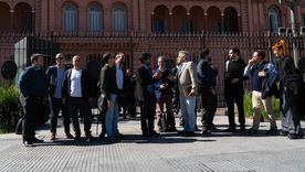 Periodistas acreditados en Casa Rosada.