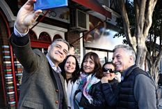 Mauricio Macri, Jorge Macri y Soledad Martínez, junto esta mañana en Vicente López.