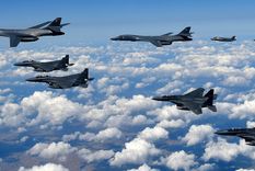 Los cazas de Corea del Sur salieron a mostrar su poder. Foto: Cnn.