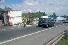 El camión volcó en Panamericana y un hombre perdió la vida