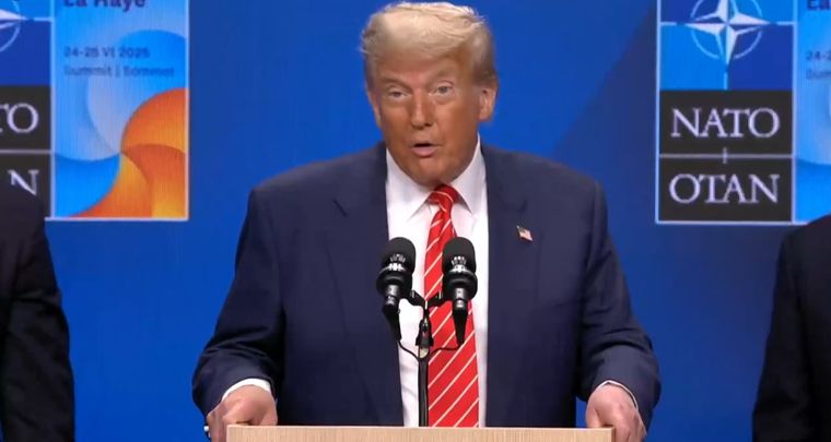 El presidente de los Estados Unidos, Donald Trump, se refirió en la conferencia de prensa posterior a la cumbre de la OTAN al conflicto Irán-Israel.