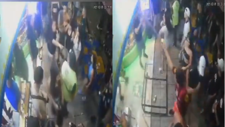 El incidente quedó registrado por las cámaras de seguridad Foto: X