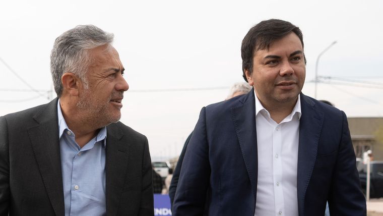 Alfredo Cornejo y el intendente de Las Heras, Francisco Lo Presti.&nbsp;