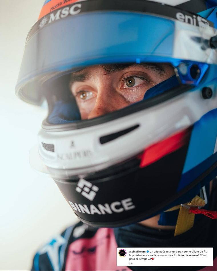 El posteo de Alpine para Franco Colapinto, a un año de su debut en la Fórmula 1. El posteo de Alpine para Franco Colapinto, a un año de su debut en la Fórmula 1.