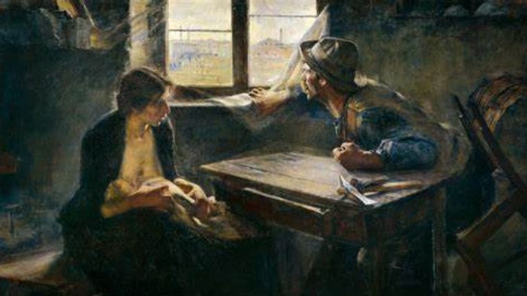 “Sin pan y sin trabajo”, la obra que pertenece al Museo Nacional de Bellas Artes desde Foto: Gentileza: MNBA