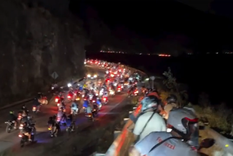 Cientos de motoqueros coparon la ruta 82 Foto: Captura video Instagram @paraguaystunt