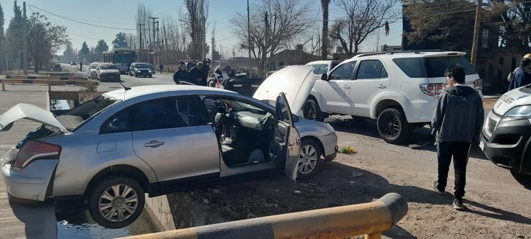 Así quedó el Citroën C4 conducido por la mujer que protagonizó el accidente en Guaymallén.&nbsp;