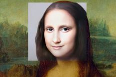 El rostro de La Gioconda procesado con redes neuronales. El rostro de La Gioconda procesado con redes neuronales.