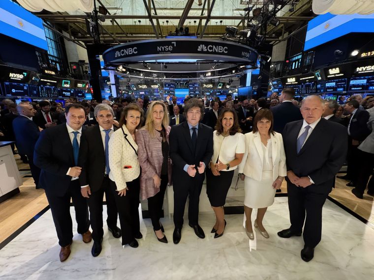 Milei en Wall Street. Foto: Noticias Argentinas