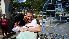 Preso a la salida de la cárcel este viernes.