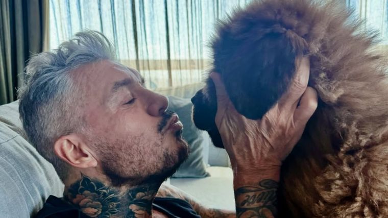 El tierno momento de Macelo Tinelli con Bruno, su perro. Foto: Instagram @marcelotinelli