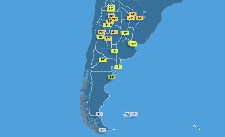 Máximas para el sábado 7 de junio según el servicio meteorológico Máximas para el sábado 7 de junio según el servicio meteorológico