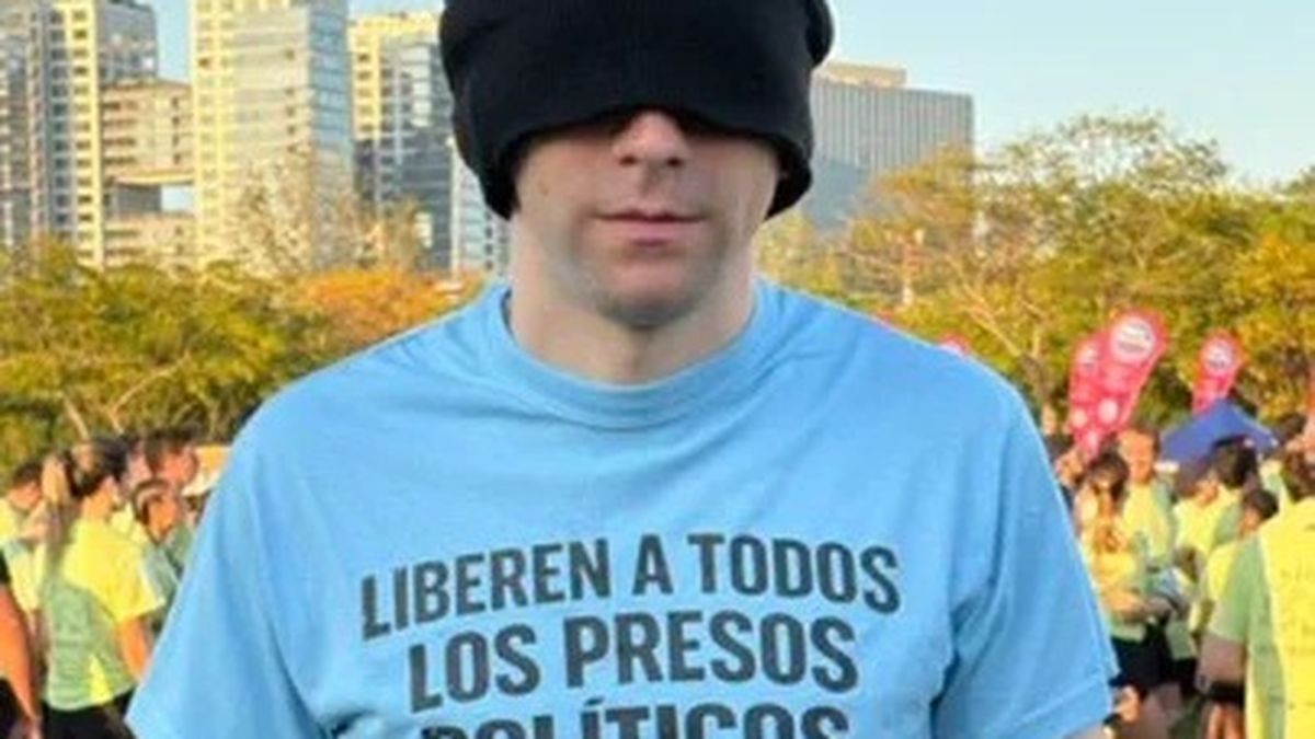 Nahuel Gallo protestó en Buenos Aires por los presos políticos en Venezuela