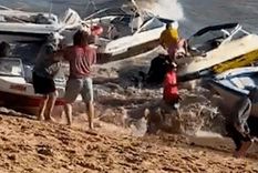 Una ola gigante produjo un choque de lanchas en el río Paraná Una ola gigante produjo un choque de lanchas en el río Paraná