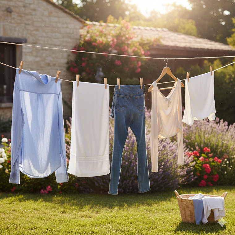 Los mejores consejos para colgar la ropa en verano. Fuente: IA Gemini.