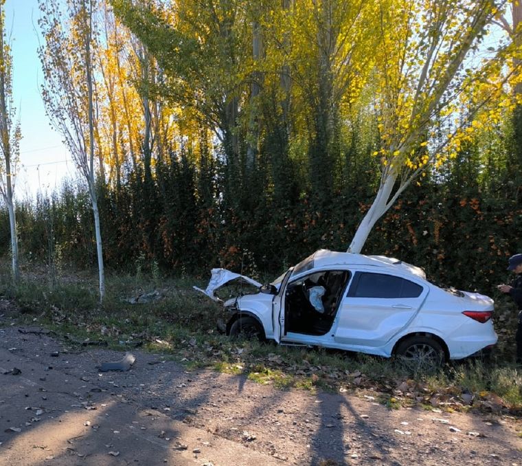 Así quedó el auto del hombre que conducía alcoholizado y provocó una muerte en Tupungato Foto: Ministerio de Seguridad de Mendoza