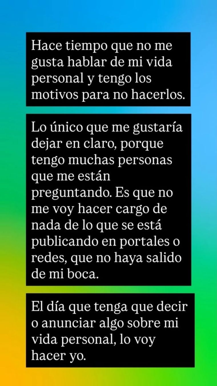 El comunicado que compartió Salazar en sus redes sociales. El comunicado que compartió Salazar en sus redes sociales.