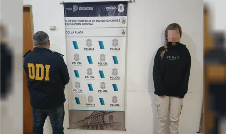 La influencer, ahora presa Foto: Policía de la provincia de Buenos Aires