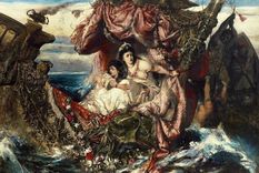 El naufragio de Agripina de Gustave Wertheimer ilustra uno de los intentos de Nerón de deshacerse para siempre de su madre: le escribió una carta muy afectuosa invitándola a celebrar con él la fiesta de Minerva y le dio un barco diseñado para despedazarse en medio del mar. (Fuente: GETTY IMAGES)