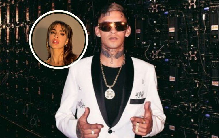 L-Gante y Tini Stoessel El cantante protagonizó una polémica escena en el show