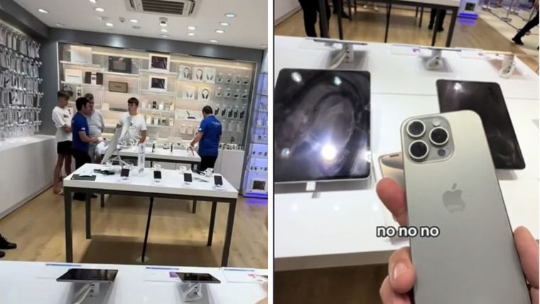 Viajó a Ciudad del Este y el precio del iPhone 15 Pro Max lo descolocó Foto: Captura del video de TikTok