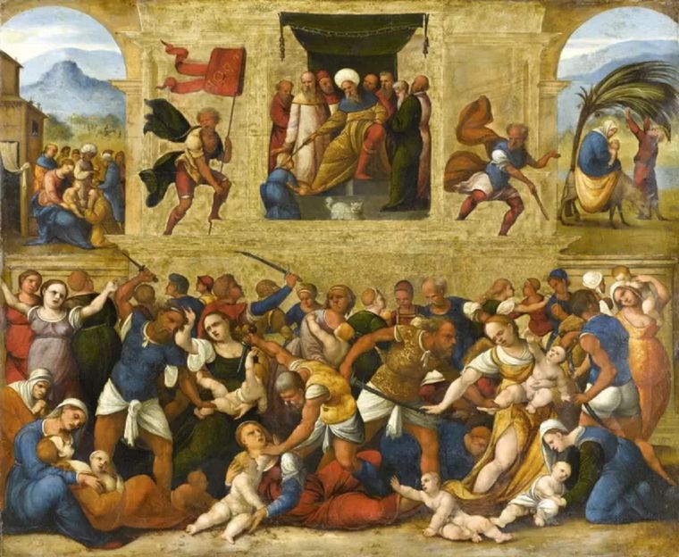 La Masacre de los Inocentes, de Lodovico Mazzolino, 1510-1530. Foto: GETTY IMAGES