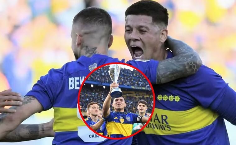 Benedetto y Rojo celebraron el campeonato del Sub 20. Foto: MDZ