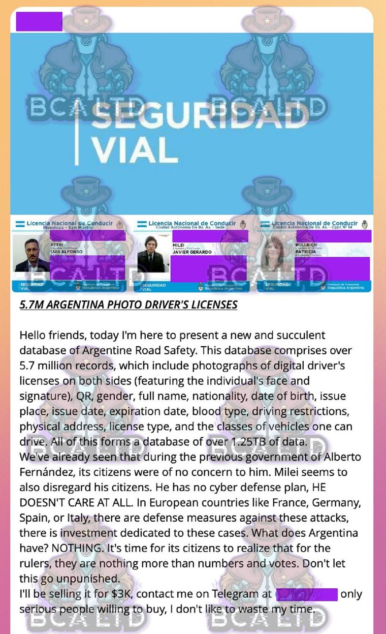 Expusieron las licencias de los funcionarios en la web Foto: X