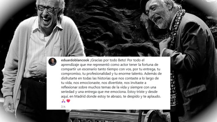Eduardo Blanco le dedicó un conmovedor posteo a Luis Brandoni. Eduardo Blanco le dedicó un conmovedor posteo a Luis Brandoni.