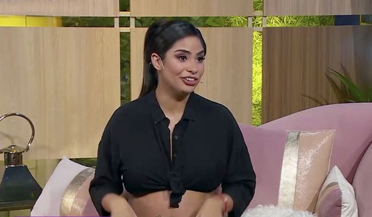 Daniela Celis contó los nombres que eligieron para los gemelos. Foto: Captura TV