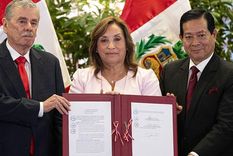 La presidenta Dina Boluarte firmó la amnistía en una ceremonia en el Palacio de Gobierno de Lima.
