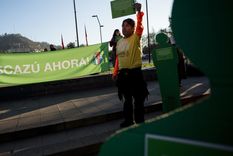 Protesta en Chile que incluyó el reclamo por la ratificación del Acuerdo de Escazú en 2020.